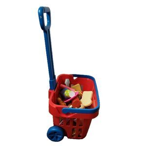 Melissa & Doug Grocery Cart – Pretend Play Basket + Food